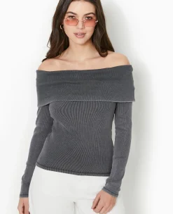 Pimkie Pull Et Gilet|T-Shirt Et Top^Top Manches Longues Encolure Bardot -