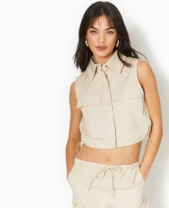 Pimkie Toute La Collection|Chemise Et Blouse^Top Veste Sans Manches Avec Poches -
