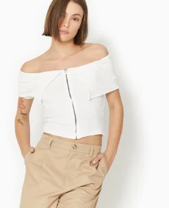 Pimkie Toute La Collection|T-Shirt Et Top^Top Zippé Avec Encolure Bardot -