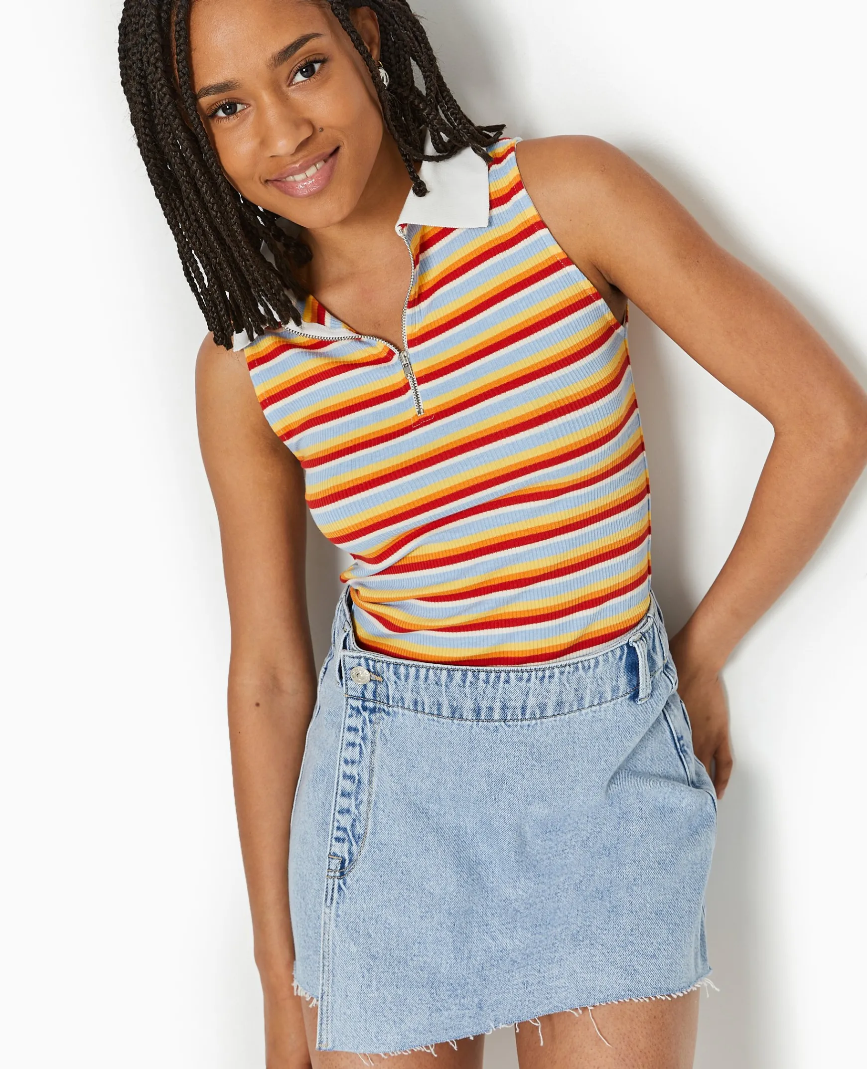 Pimkie Toute La Collection|T-Shirt Et Top^Top Zippé Sans Manches Avec Col Polo -