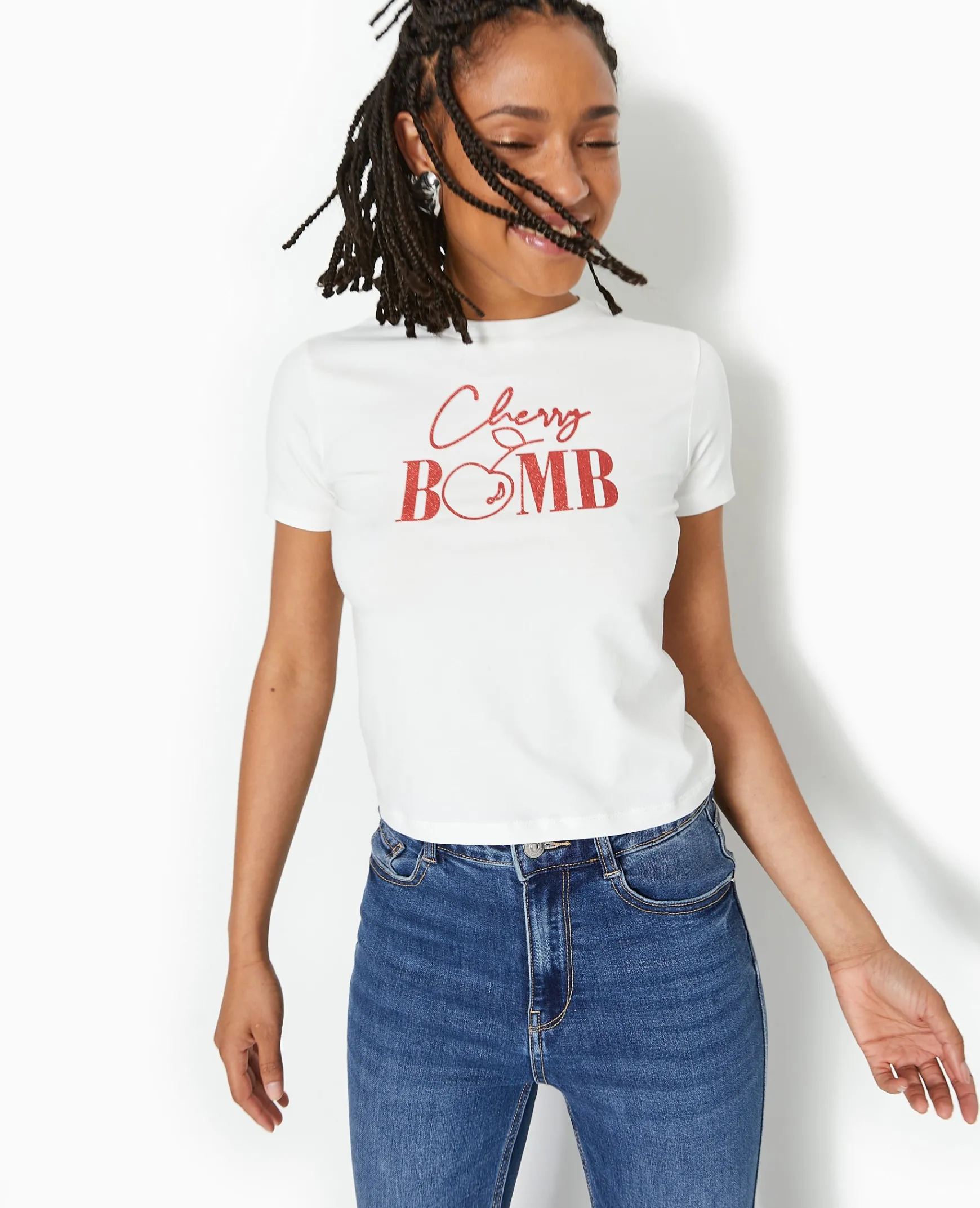 Pimkie T-Shirt Et Top^T-shirt Ajusté Avec Print Paillettes Devant -