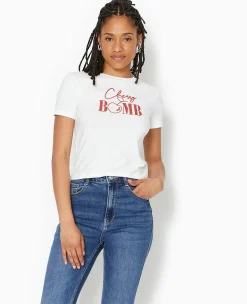 Pimkie T-Shirt Et Top^T-shirt Ajusté Avec Print Paillettes Devant -