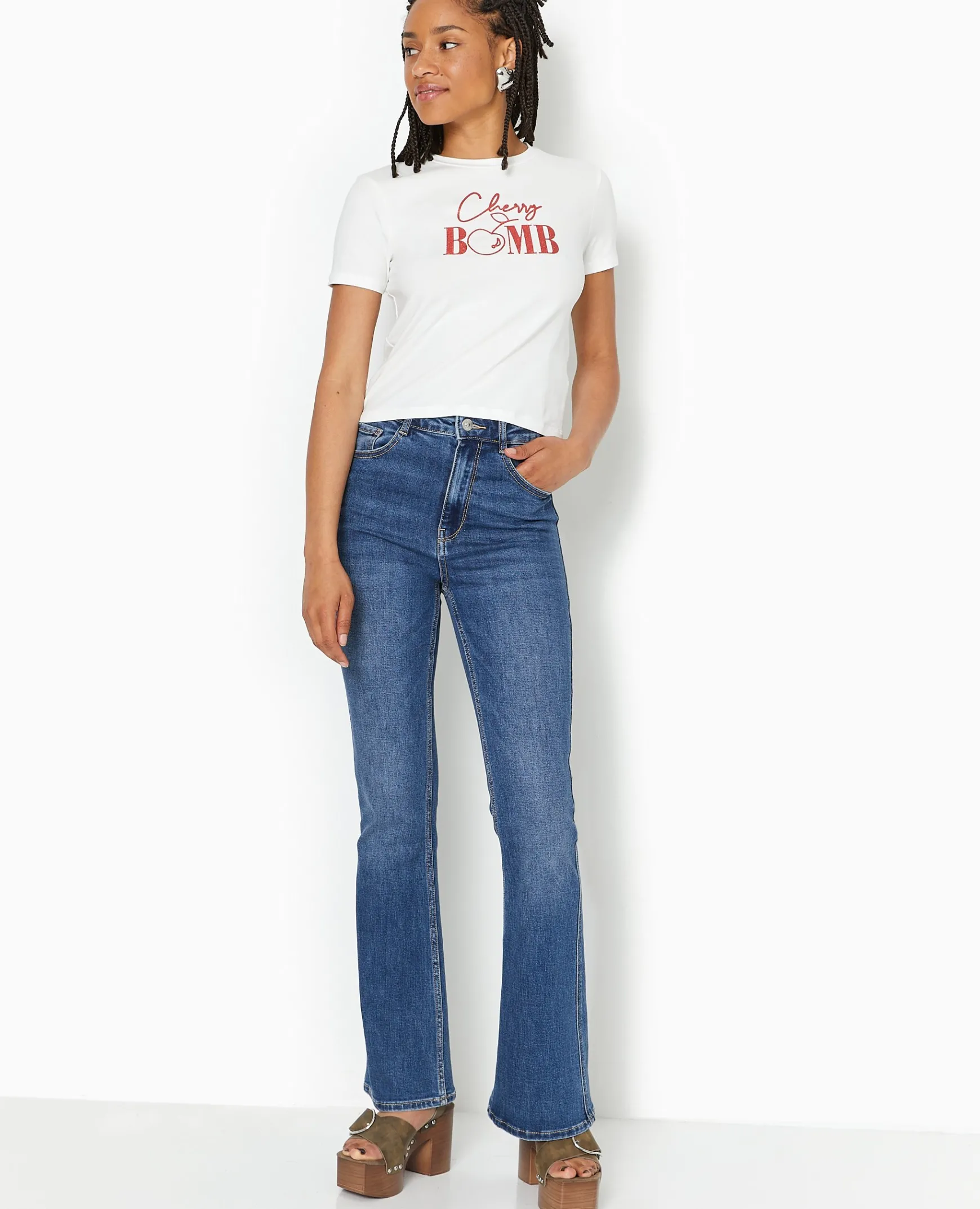 Pimkie T-Shirt Et Top^T-shirt Ajusté Avec Print Paillettes Devant -