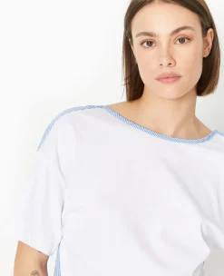 Pimkie T-Shirt Et Top^T-shirt Bi-matiè;re Avec Nouettes Dos -