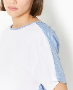 Pimkie T-Shirt Et Top^T-shirt Bi-matiè;re Avec Nouettes Dos -