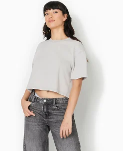 Pimkie T-Shirt Et Top^T-shirt Court En Coton épais Effet Délavé -