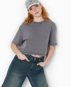 Pimkie T-Shirt Et Top^T-shirt Court En Coton épais Effet Délavé -