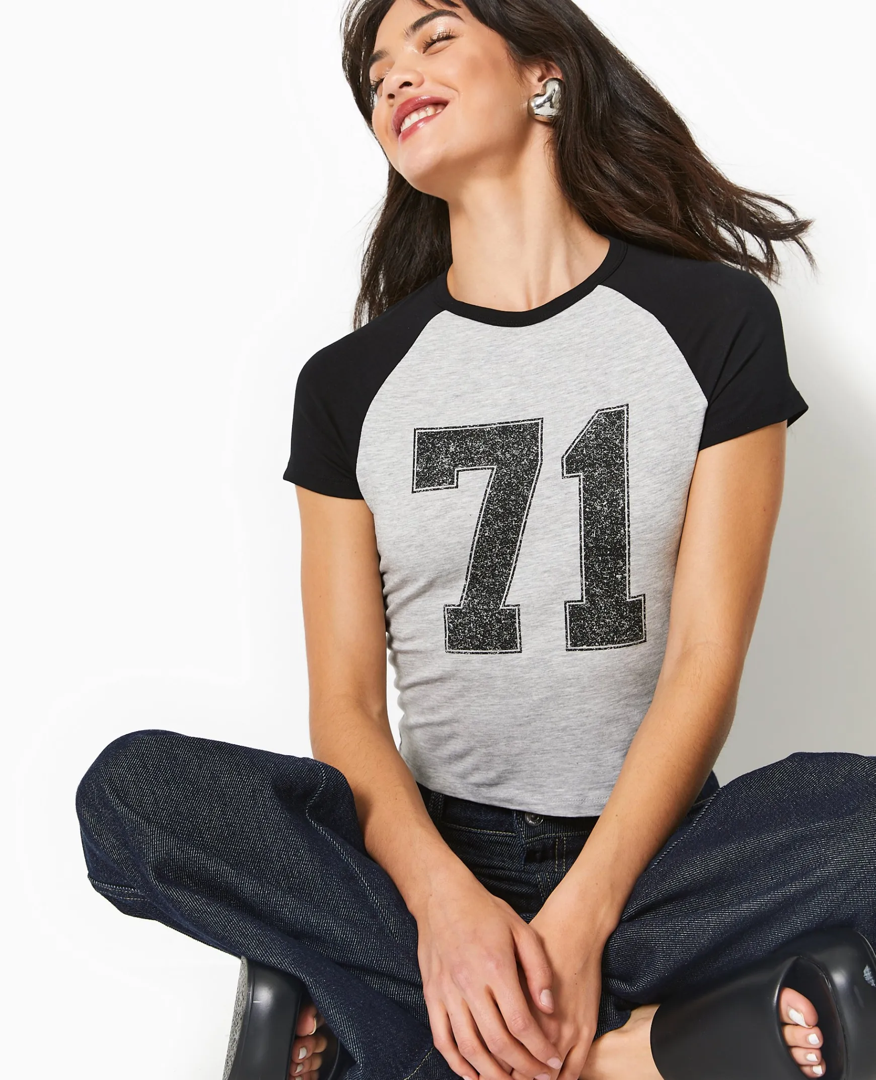 Pimkie T-Shirt Et Top^T-shirt Court Manches Raglan Avec Print -