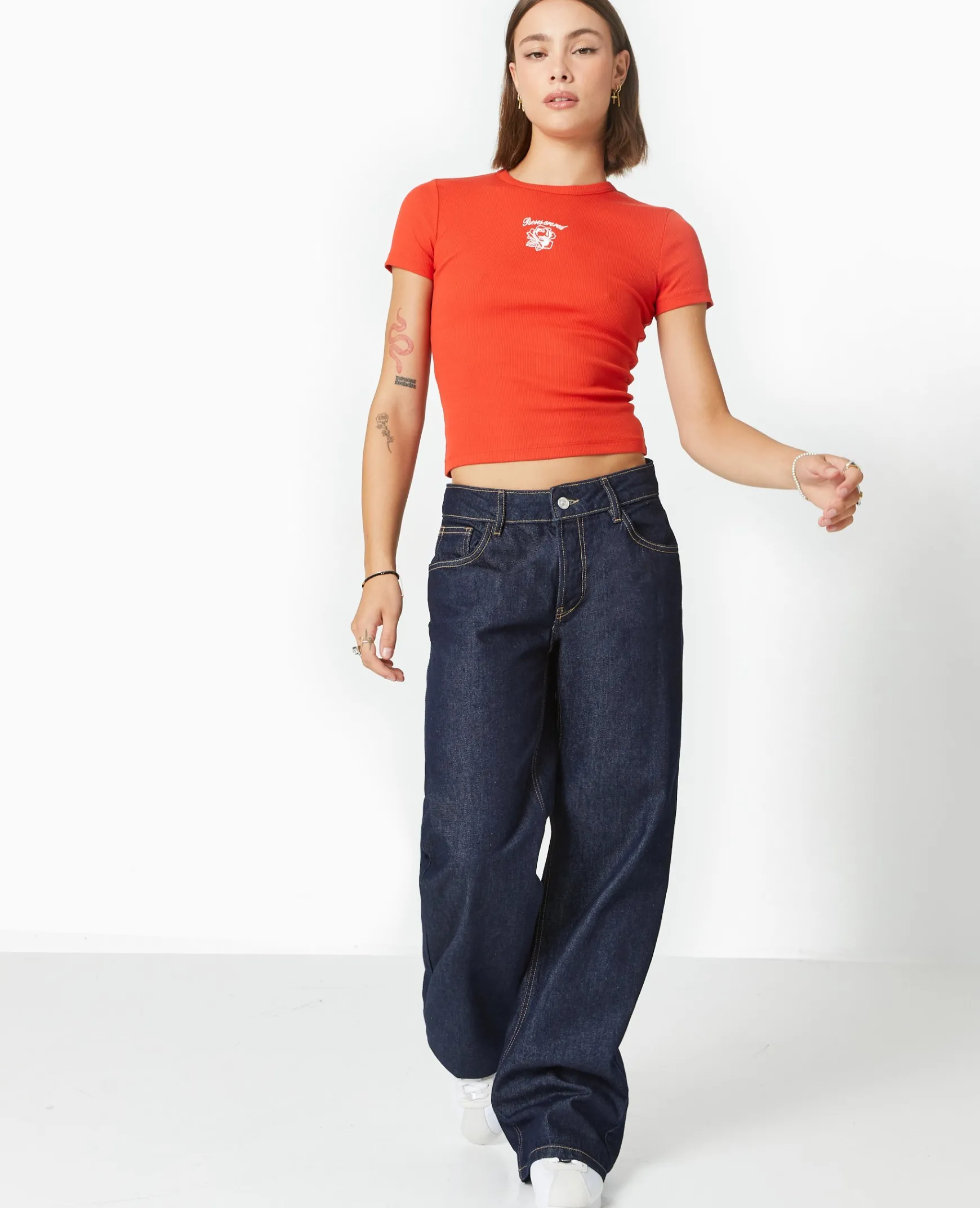 Pimkie T-Shirt Et Top^T-shirt En Maille Côtelée Avec Broderie -