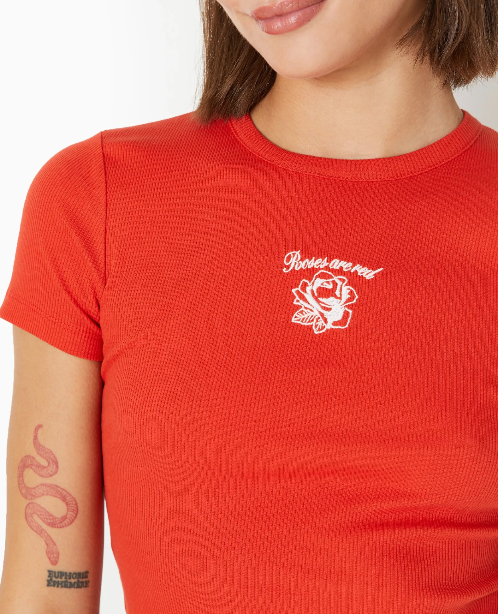 Pimkie T-Shirt Et Top^T-shirt En Maille Côtelée Avec Broderie -