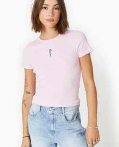 Pimkie T-Shirt Et Top^T-shirt En Maille Côtelée Avec Broderie -