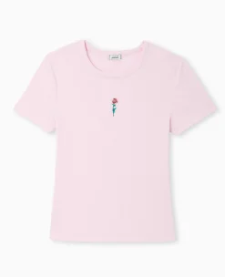 Pimkie T-Shirt Et Top^T-shirt En Maille Côtelée Avec Broderie -
