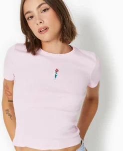 Pimkie T-Shirt Et Top^T-shirt En Maille Côtelée Avec Broderie -