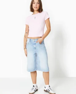 Pimkie T-Shirt Et Top^T-shirt En Maille Côtelée Avec Broderie -