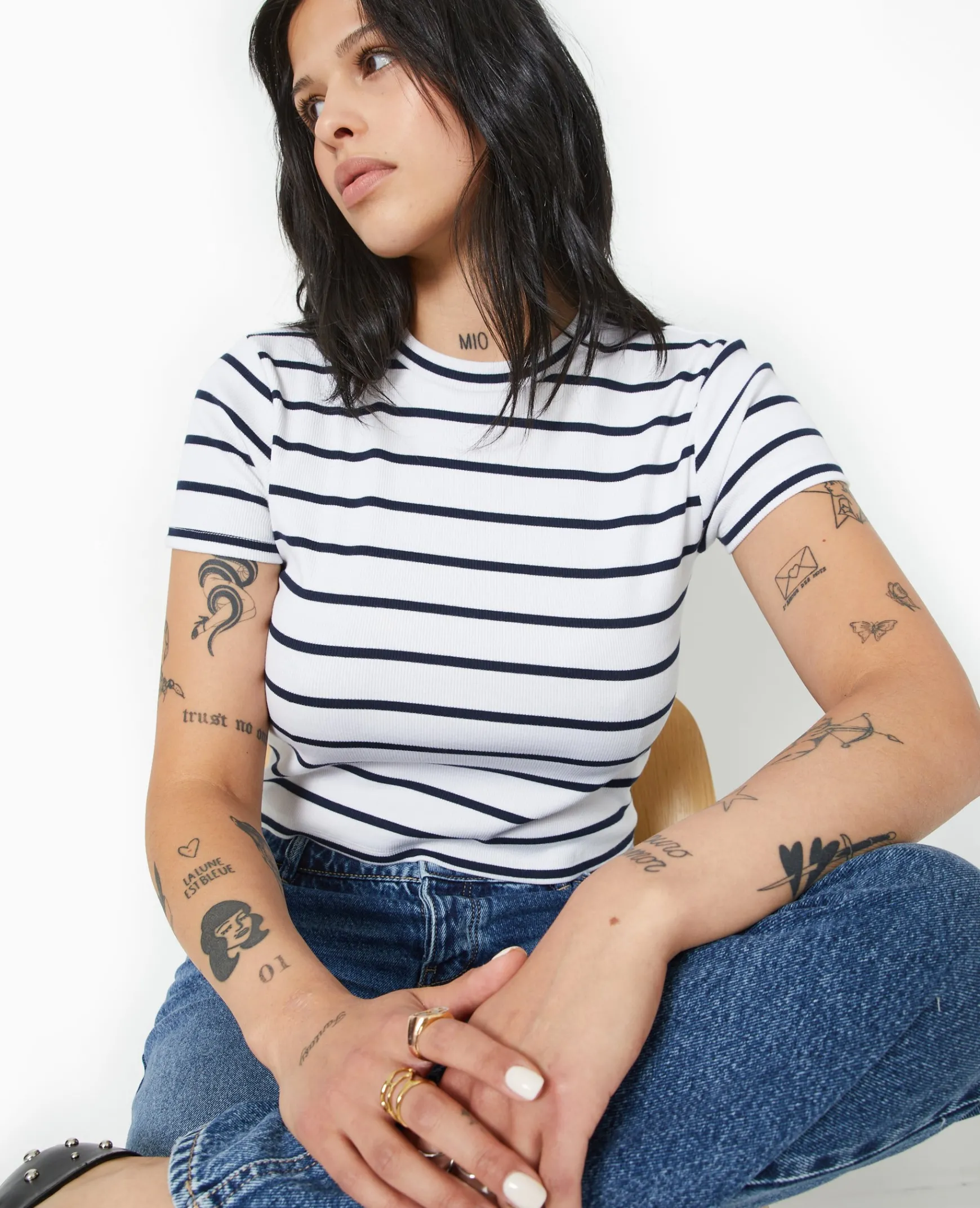 Pimkie Toute La Collection|T-Shirt Et Top^T-shirt En Maille Côtelée Motif Rayures -