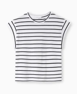 Pimkie Pimkie Positive|T-Shirt Et Top^T-shirt Oversize Sans Manches Rayé -