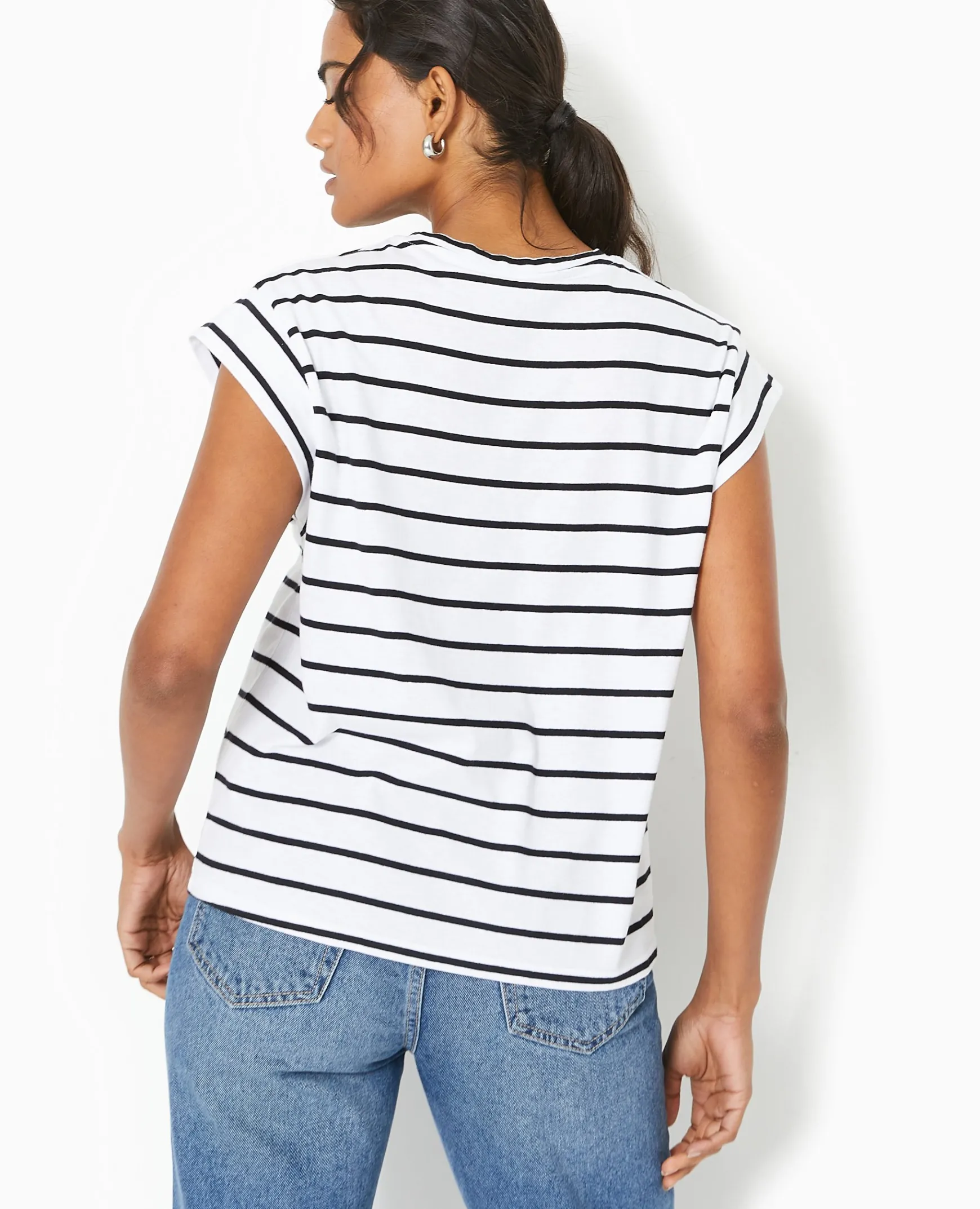 Pimkie Pimkie Positive|T-Shirt Et Top^T-shirt Oversize Sans Manches Rayé -