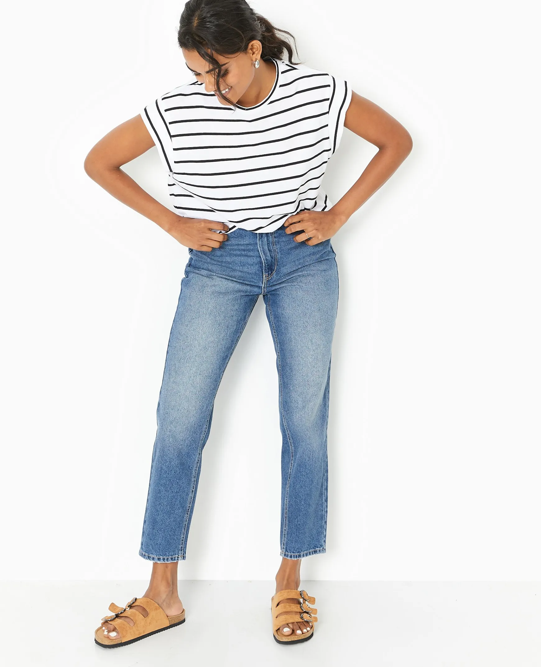 Pimkie Pimkie Positive|T-Shirt Et Top^T-shirt Oversize Sans Manches Rayé -