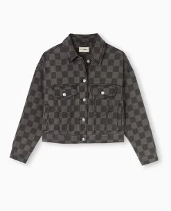 Pimkie Veste Et Blazer^Veste Courte En Jean Motif Damiers -