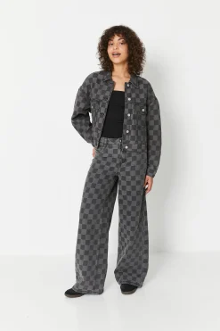 Pimkie Veste Et Blazer^Veste Courte En Jean Motif Damiers -