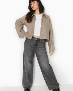 Pimkie Toute La Collection|Manteau Et Blouson^Veste Courte Trapè;ze En Drap De Laine -